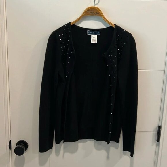 🚩 Karen Scott black button up sweater size small - Picture 3 of 8